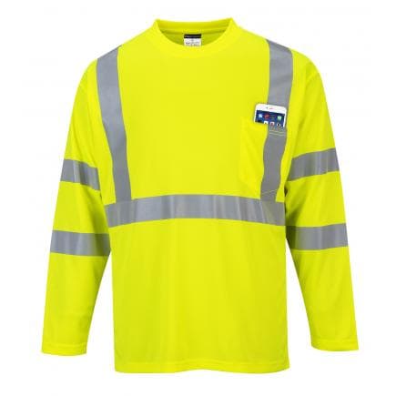 PORTWEST S191YERM - T-shirt Hi-Vis manches longues avec poche, jaune
