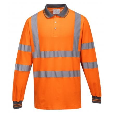 PORTWEST S271ORRM - Polo coton majoritaire manches longues, orange