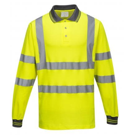PORTWEST S271YERXL - Polo coton majoritaire manches longues, jaune