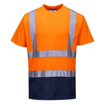 PORTWEST S378ONRL - T-shirt bicolore, orange/marine