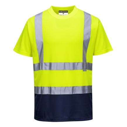 PORTWEST S378YNRL - T-shirt bicolore, jaune/marine