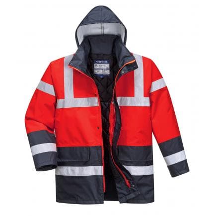 PORTWEST S466RNRL - Parka bicolore traffic, rouge/marine