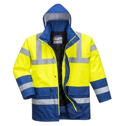 PORTWEST S466YRBL - Parka bicolore traffic, jaune/royal