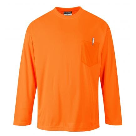PORTWEST S579ORRS - T-shirt day-vis manches longues à poche, orange