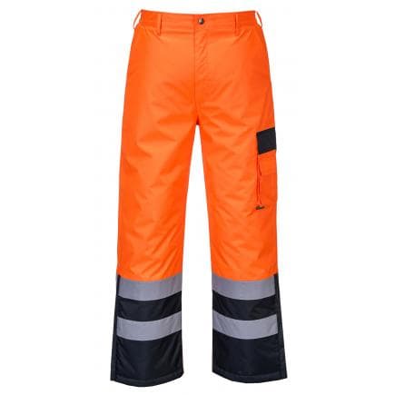 PORTWEST S686ONRS - Pantalon contraste Hi-Vis doublé, orange/marine