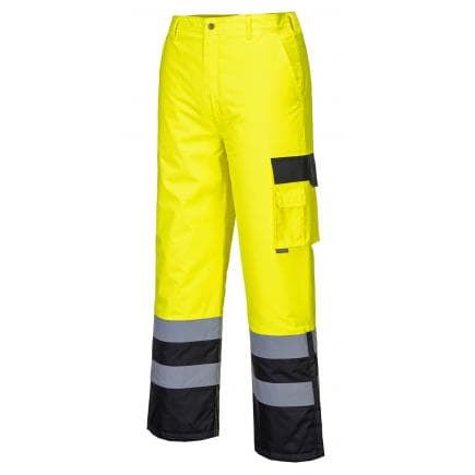 PORTWEST S686YBRL - Pantalon contraste Hi-Vis doublé, jaune/noir