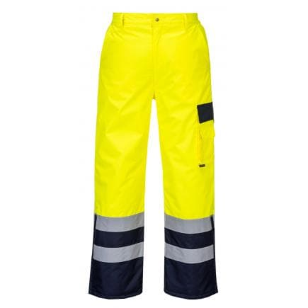 PORTWEST S686YNRL - Pantalon contraste Hi-Vis doublé, jaune/marine
