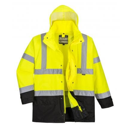 PORTWEST S768YBRXXL - Parka bicolore Executive 5-en-1, jaune/noir