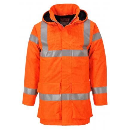 PORTWEST S774ORRL - Veste de pluie Hi-Vis multi lite Bizflame, orange