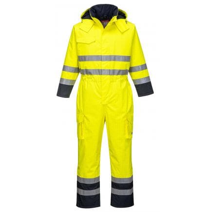PORTWEST S775YNRXXXL - Combinaison de pluie Hi-Vis Bizflame, jaune/marine