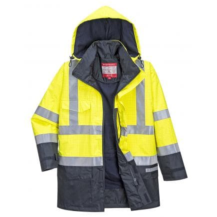 PORTWEST S779YNRL - Parka HV Bizflame rain multi-risques, jaune/marine
