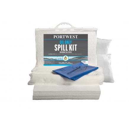 PORTWEST SM61WHR - Kit absorbants 50 litres pour hydrocarbures uniquement, blanc