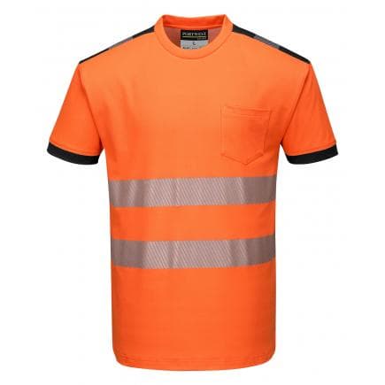 PORTWEST T181OBRL - T-shirt HV PW3, orange/noir