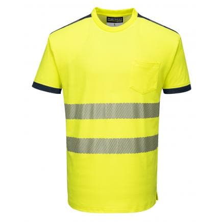PORTWEST T181YNRXL - T-shirt HV PW3, jaune/marine