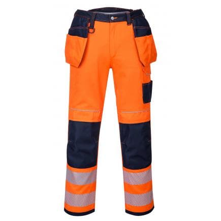 PORTWEST T501ONR30 - Pantalon HV PW3 poches flottantes, orange/marine