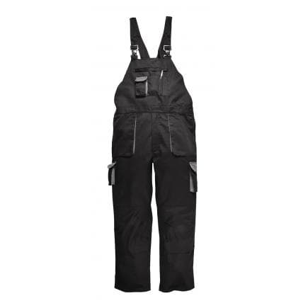 PORTWEST TX17BKRS - Cotte à bretelles Texo Contrasté matelassée, noir