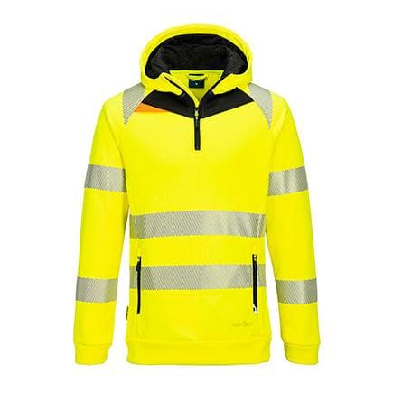PORTWEST DX482YBRL - Sweat à capuche jaune/noir DX4 Hi-Vis 1/4 Zip