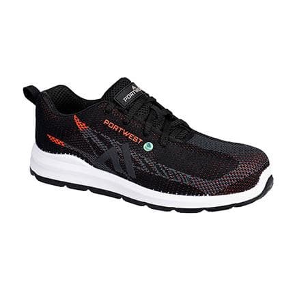 PORTWEST FC06BKD43 - FX2 Eco Fly Composite Trainer S1PS SR FO chaussures de travail de sécurité noir/rouge