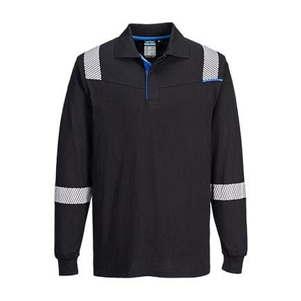 PORTWEST FR711BKRXXXL - Polo à manches longues résistant aux flammes WX3 Noir