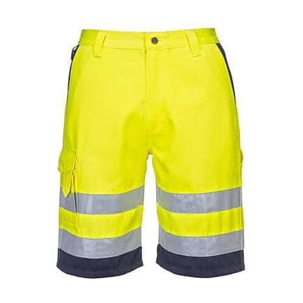 PORTWEST L043YNRL - Short en poly-coton léger haute visibilité Jaune/Marine