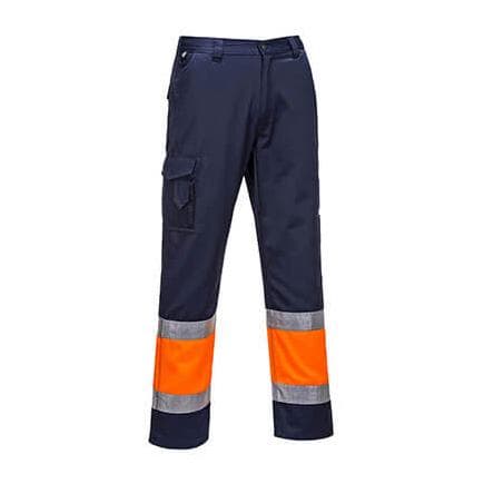 PORTWEST L049ONRM - Pantalon combat Hi-Vis Bicolore Orange/Marine