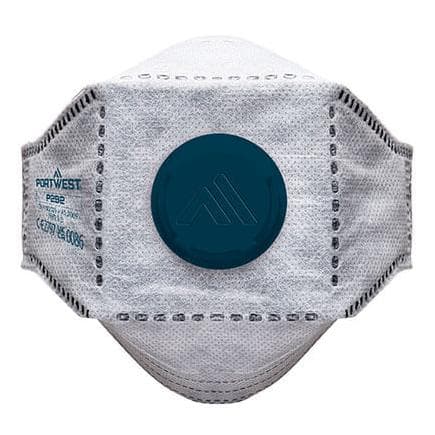 PORTWEST P292WHR - Masque EAGLE Respiratoire FFP3 plat pliable en carbone, avec valve (Pk10) Blanc