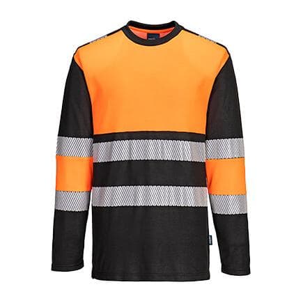 PORTWEST PW312OBRM - PW3 T-Shirt Hi-Vis Classe 1 Orange/Noir