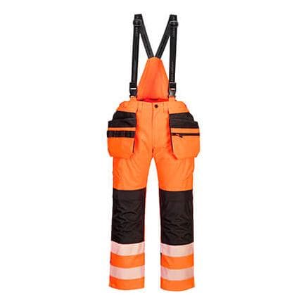 PORTWEST PW356OBRL - Cotte à bretelles PW3 haute-visibilité Orange/Noir