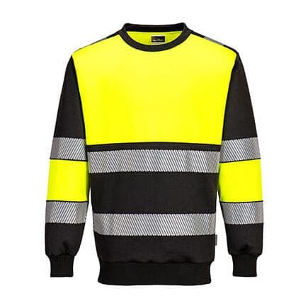 PORTWEST PW376YBRL - Sweat-shirt PW3 H-Vis Class 1 Jaune/Noir