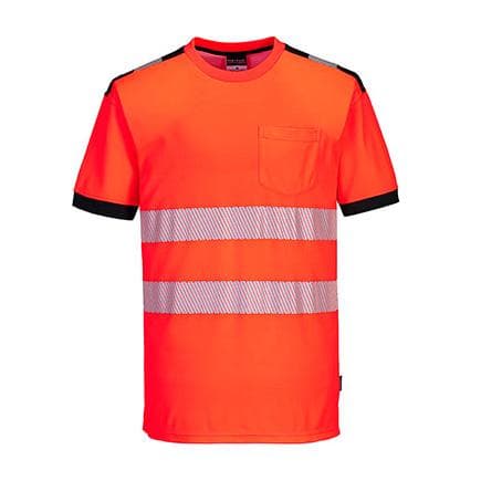 PORTWEST T181RBKM - T-Shirt HV PW3 Rouge/noir