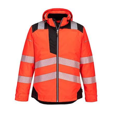PORTWEST T400RBKL - Parka HV PW3 Rouge/noir