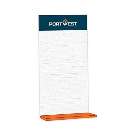 PORTWEST Z600ORR - Présentoir mural L 1,2m x H2,4m orange