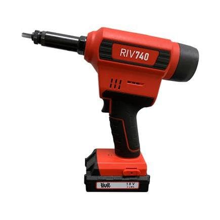 RIVIT 6352000 - Riveteuse sans fil 18V pour inserts M3-M12 (avec 2 batteries 2,0 Ah et chargeur de batterie)