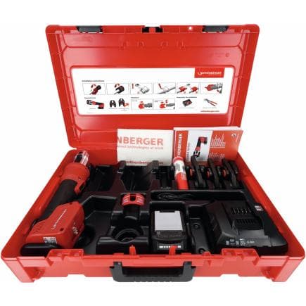 ROTHENBERGER 1000005046 - ROMAX NANO iJAWs Press Set avec mâchoires SV 15-22-28 mm (avec batterie 2Ah et chargeur)