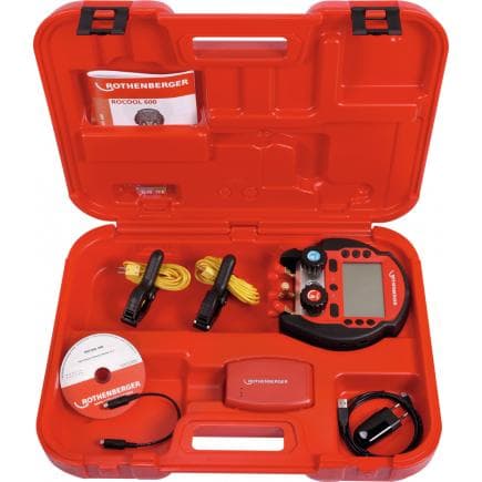 ROTHENBERGER 1000000572 - Manomètre numérique Rocool 600 Coffret avec deux thermomètres et RED BOX