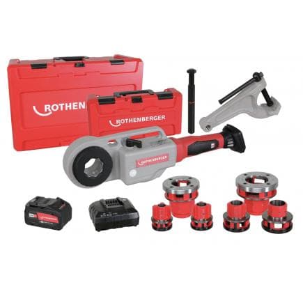 ROTHENBERGER 1000003428 - Supertronic 2000 E avec têtes filière BSPT R 1/2 "-2", adaptateur Rofix, batterie ROBP 18/4 Li-Power et chargeur