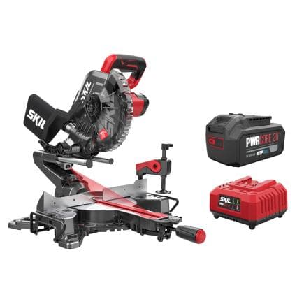 SKIL BT1E3590AA - Scie à onglets à bois sans fil (avec batterie 4Ah et chargeur)