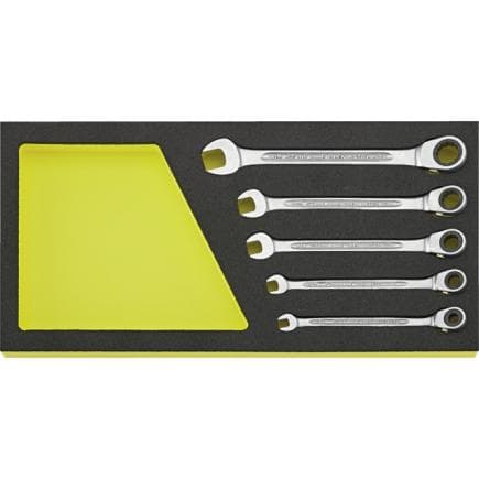 STAHLWILLE 96830653 - 1/4 - 9/16" Jeu de clés mixtes à cliquet (5 pcs.)