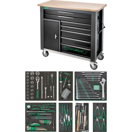 STAHLWILLE 98830194 - Établi assorti avec 7 tiroirs (161 pcs.)