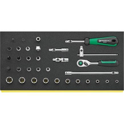 STAHLWILLE 96830365 - Jeu de cliquets, accessoires et douilles 1/4'' TCS – DIN/ISO (33 pcs)