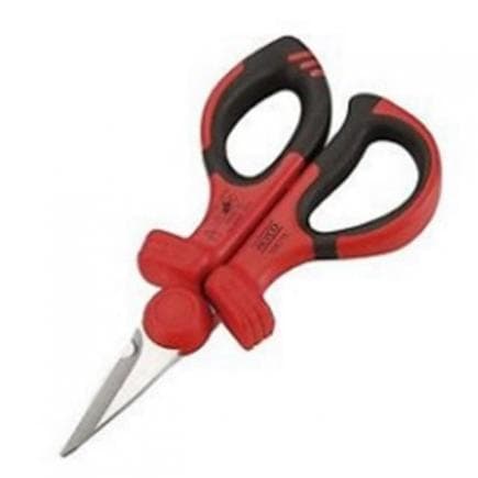 STAHLWILLE 75271150 - 1000V insulated VDE scissor with micro-toothed blade for electricians with wire stripper