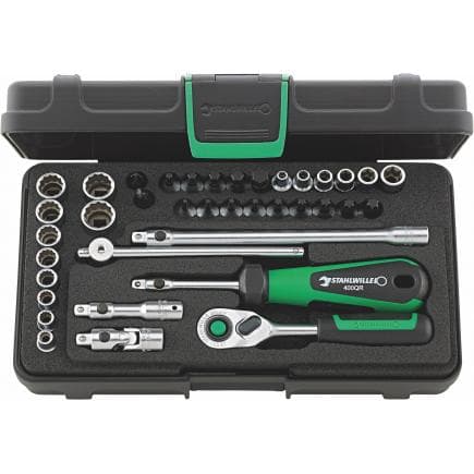 STAHLWILLE 96010120 - Assortiment cliquet 1/4'', 38 douilles et embouts