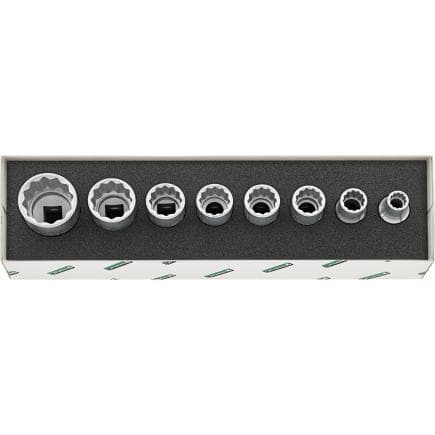 STAHLWILLE 96037707 - Jeu de douilles hexagonales doubles 1/2" (8 pcs.)