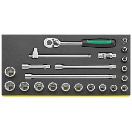 STAHLWILLE 96838752 - Jeu de cliquets 3/8" avec douilles et accessoires en insert TCS (22 pcs.)
