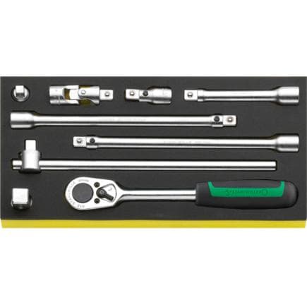 STAHLWILLE 96830603 - Jeu de cliquets 1/2" avec accessoires dans insert TCS (9 pcs.)