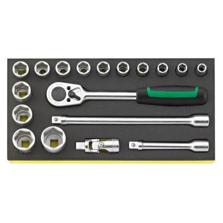 STAHLWILLE 96838781 - Jeu de cliquets 1/2" avec douilles et accessoires en insert TCS (18 pcs.)