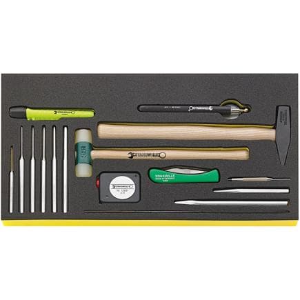STAHLWILLE 96830119 - Jeu de marteaux et burins en incrustation TCS (16 pcs.)