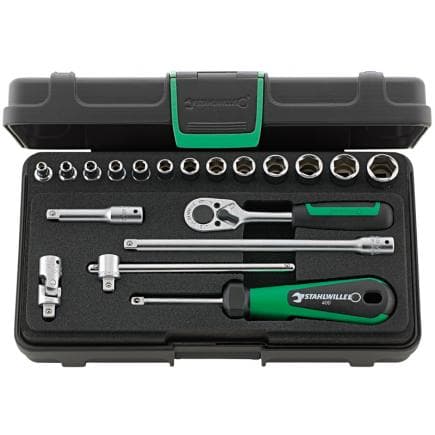 STAHLWILLE 96011124 - Assortiment de douilles carrées 1/4'' (19 pcs.)
