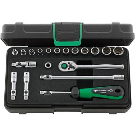 STAHLWILLE 96015208 - 40aD/12/7QR - Assortiment de douilles carrées 1/4'' (19 pcs.)