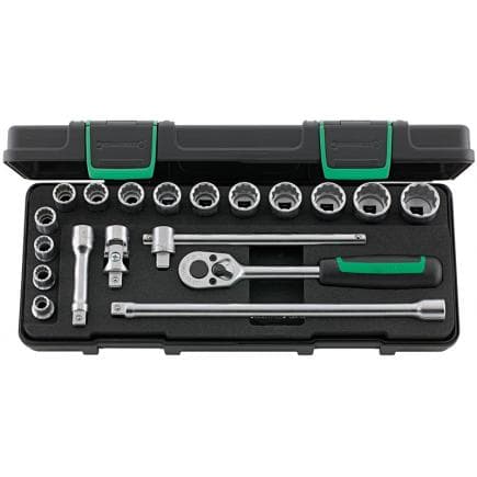 STAHLWILLE 96024132 - Assortiment de clés à douilles 3/8'' carrées, polygonales (19 pcs.)